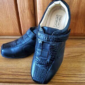 COMFORT SHOES ORTHO-LINE HOOPOE WOMEN SIZE 8 LEATHER BLACK NEW ADJUSTABLE CLOSUR